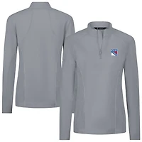 Women's Levelwear  Gray New York Rangers Upright Quarter-Zip Pullover