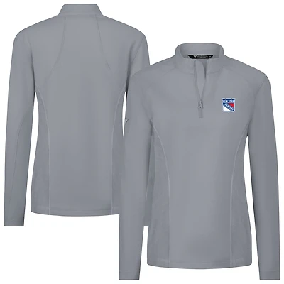 Women's Levelwear  Gray New York Rangers Upright Quarter-Zip Pullover