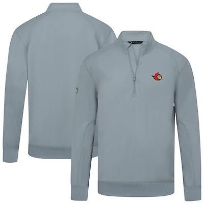 Men's Levelwear Gray Ottawa Senators Upright Tri-Blend Quarter-Zip Pullover