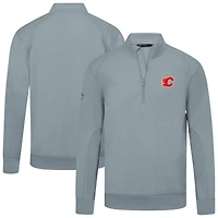 Men's Levelwear Calgary Flames Upright Tri-Blend Quarter-Zip Pullover