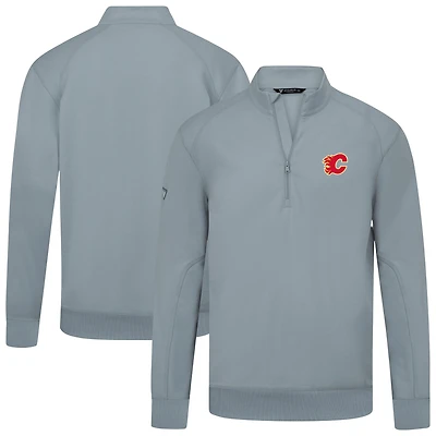 Men's Levelwear Calgary Flames Upright Tri-Blend Quarter-Zip Pullover
