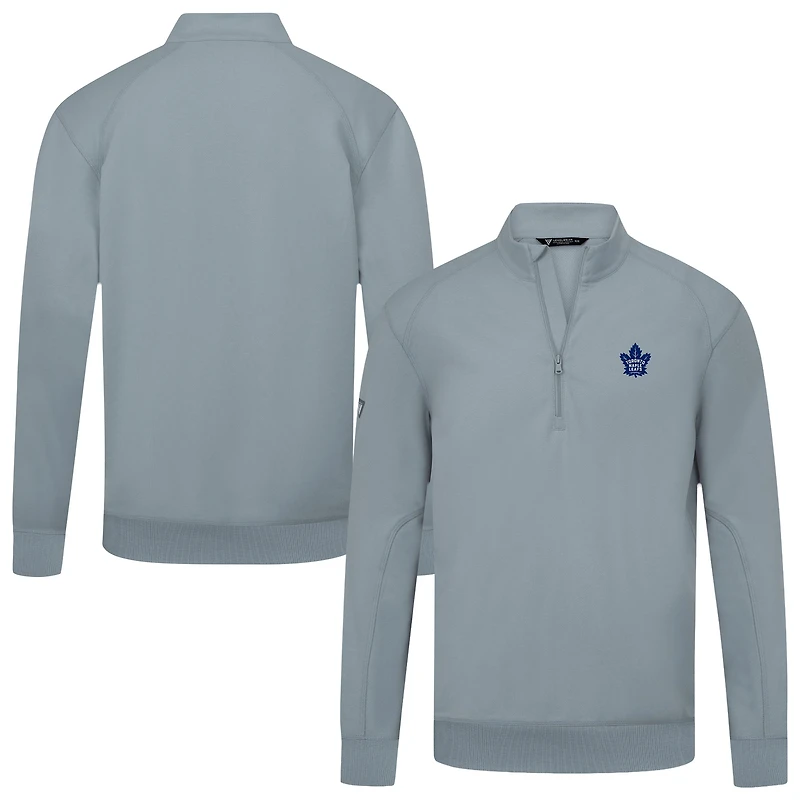 Men's Levelwear Gray Toronto Maple Leafs Upright Tri-Blend Quarter-Zip Pullover