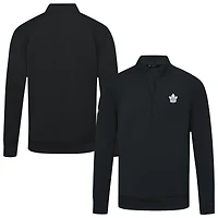 Men's Levelwear Black Toronto Maple Leafs Upright Tri-Blend Quarter-Zip Pullover