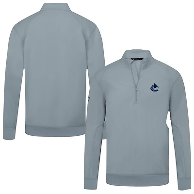 Men's Levelwear Gray Vancouver Canucks Upright Tri-Blend Quarter-Zip Pullover