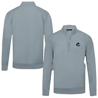 Men's Levelwear Gray Vancouver Canucks Upright Tri-Blend Quarter-Zip Pullover