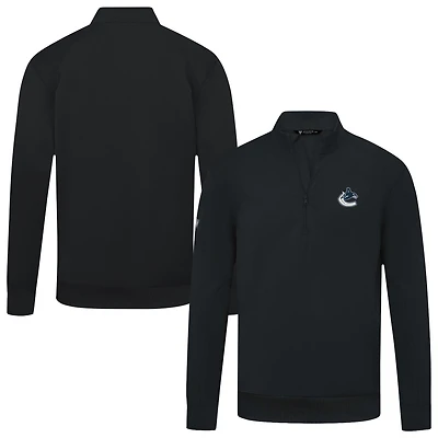 Men's Levelwear Vancouver Canucks Upright Tri-Blend Quarter-Zip Pullover