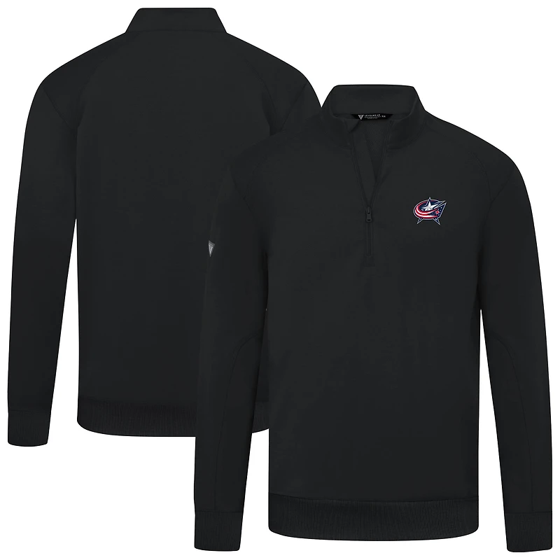 Men's Levelwear Columbus Blue Jackets Upright Tri-Blend Quarter-Zip Pullover