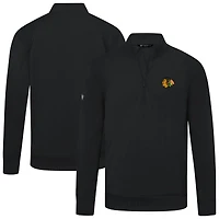 Men's Levelwear Chicago Blackhawks Upright Tri-Blend Quarter-Zip Pullover