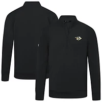 Men's Levelwear Black Nashville Predators Upright Tri-Blend Quarter-Zip Pullover