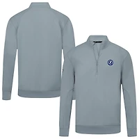 Men's Levelwear Gray Tampa Bay Lightning Upright Tri-Blend Quarter-Zip Pullover