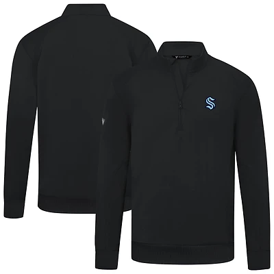Men's Levelwear Seattle Kraken Upright Tri-Blend Quarter-Zip Pullover