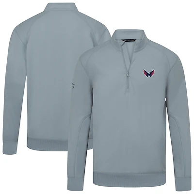Men's Levelwear Gray Washington Capitals Upright Tri-Blend Quarter-Zip Pullover
