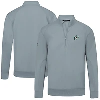 Men's Levelwear Gray Dallas Stars Upright Tri-Blend Quarter-Zip Pullover