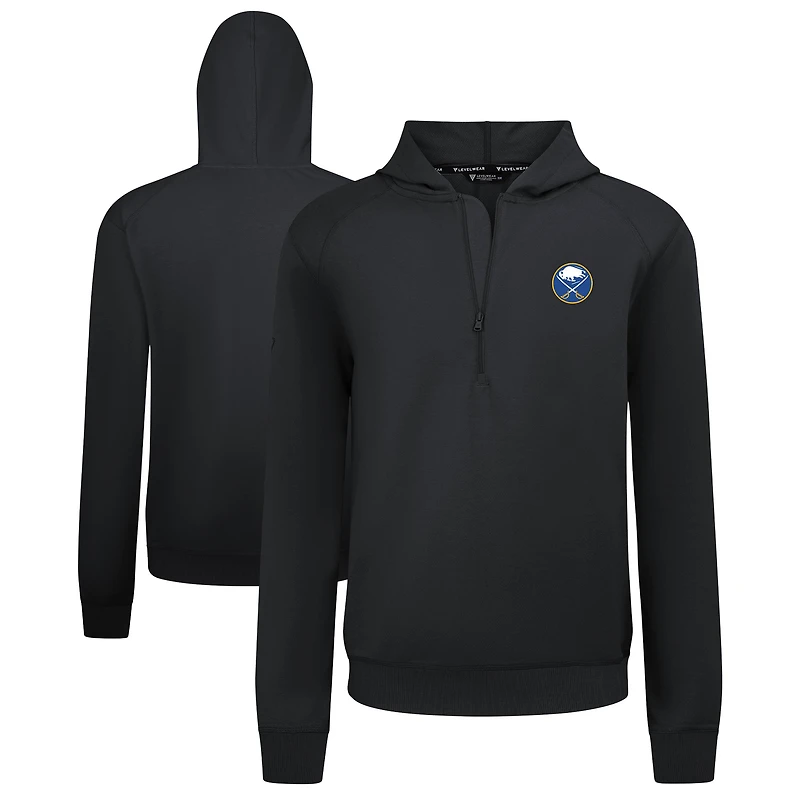 Men's Levelwear Black Buffalo Sabres Technic Quarter-Zip Pullover Hoodie