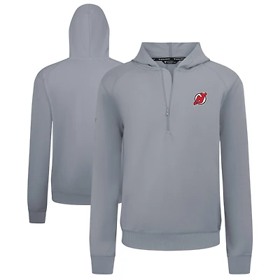 Men's Levelwear Gray New Jersey Devils Technic Quarter-Zip Pullover Hoodie
