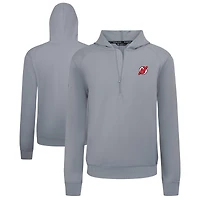 Men's Levelwear Gray New Jersey Devils Technic Quarter-Zip Pullover Hoodie
