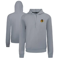 Men's Levelwear Gray Chicago Blackhawks Technic Quarter-Zip Pullover Hoodie