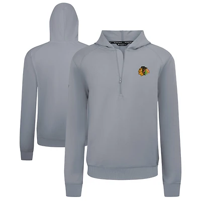 Men's Levelwear Gray Chicago Blackhawks Technic Quarter-Zip Pullover Hoodie