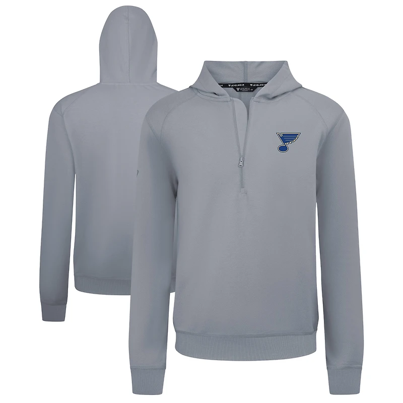 Men's Levelwear Gray St. Louis Blues Technic Quarter-Zip Pullover Hoodie