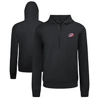 Men's Levelwear Black Carolina Hurricanes Technic Quarter-Zip Pullover Hoodie