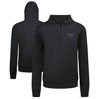Men's Levelwear Black Washington Capitals Technic Quarter-Zip Pullover Hoodie
