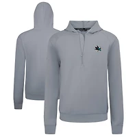 Men's Levelwear Gray San Jose Sharks Technic Quarter-Zip Pullover Hoodie