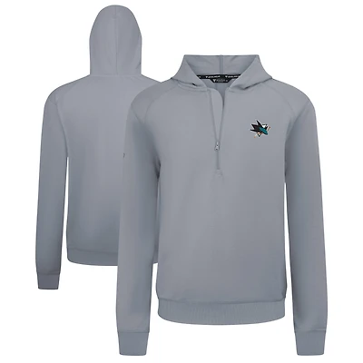 Men's Levelwear Gray San Jose Sharks Technic Quarter-Zip Pullover Hoodie