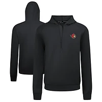 Men's Levelwear Black Ottawa Senators Technic Quarter-Zip Pullover Hoodie