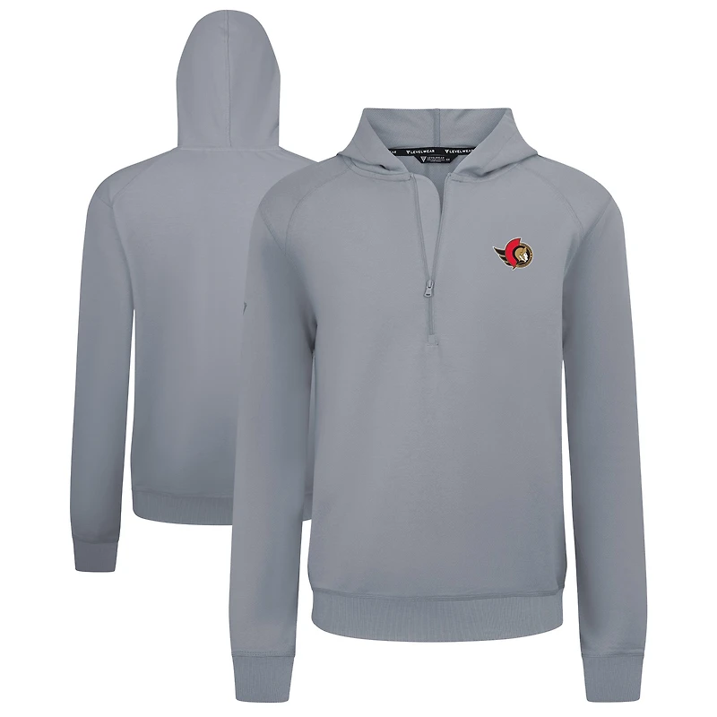 Men's Levelwear Gray Ottawa Senators Technic Quarter-Zip Pullover Hoodie