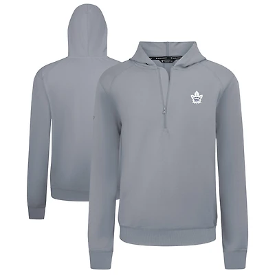 Men's Levelwear Gray Toronto Maple Leafs Technic Quarter-Zip Pullover Hoodie