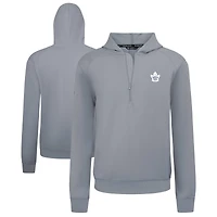 Men's Levelwear Gray Toronto Maple Leafs Technic Quarter-Zip Pullover Hoodie