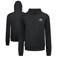 Men's Levelwear Black Edmonton Oilers Technic Quarter-Zip Pullover Hoodie