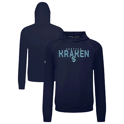 Men's Levelwear Deep Sea Blue Seattle Kraken Mandate Carve Tri-Blend Pullover Hoodie