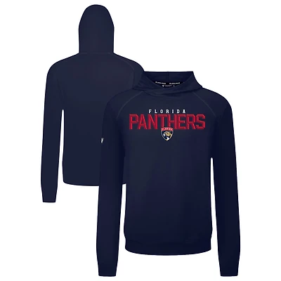Men's Levelwear Navy Florida Panthers Mandate Carve Tri-Blend Pullover Hoodie