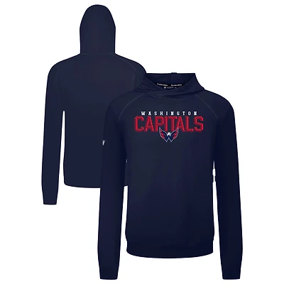 Men's Levelwear Navy Washington Capitals Mandate Carve Tri-Blend Pullover Hoodie