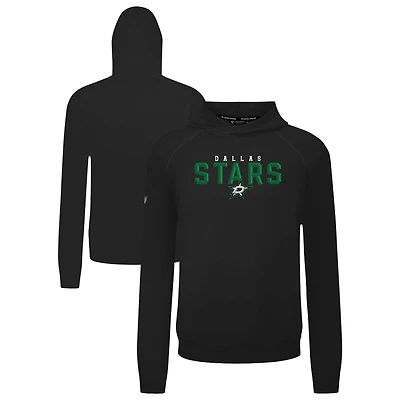 Men's Levelwear Black Dallas Stars Mandate Carve Tri-Blend Pullover Hoodie
