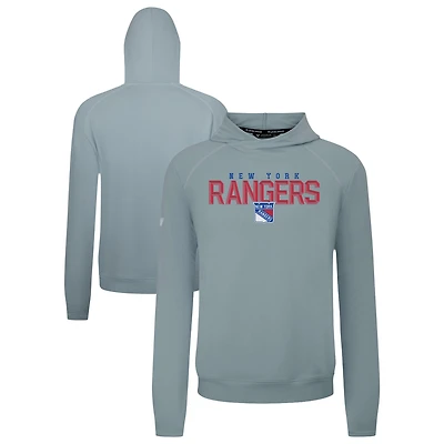 Men's Levelwear Gray New York Rangers Mandate Carve Tri-Blend Pullover Hoodie