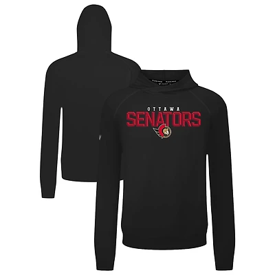 Men's Levelwear Black Ottawa Senators Mandate Carve Tri-Blend Pullover Hoodie
