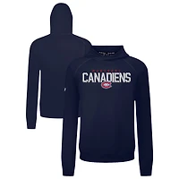Men's Levelwear Navy Montreal Canadiens Mandate Carve Tri-Blend Pullover Hoodie