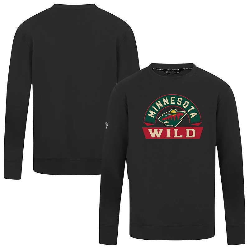 Men's Levelwear Black Minnesota Wild Mandate Banner Arch Pullover