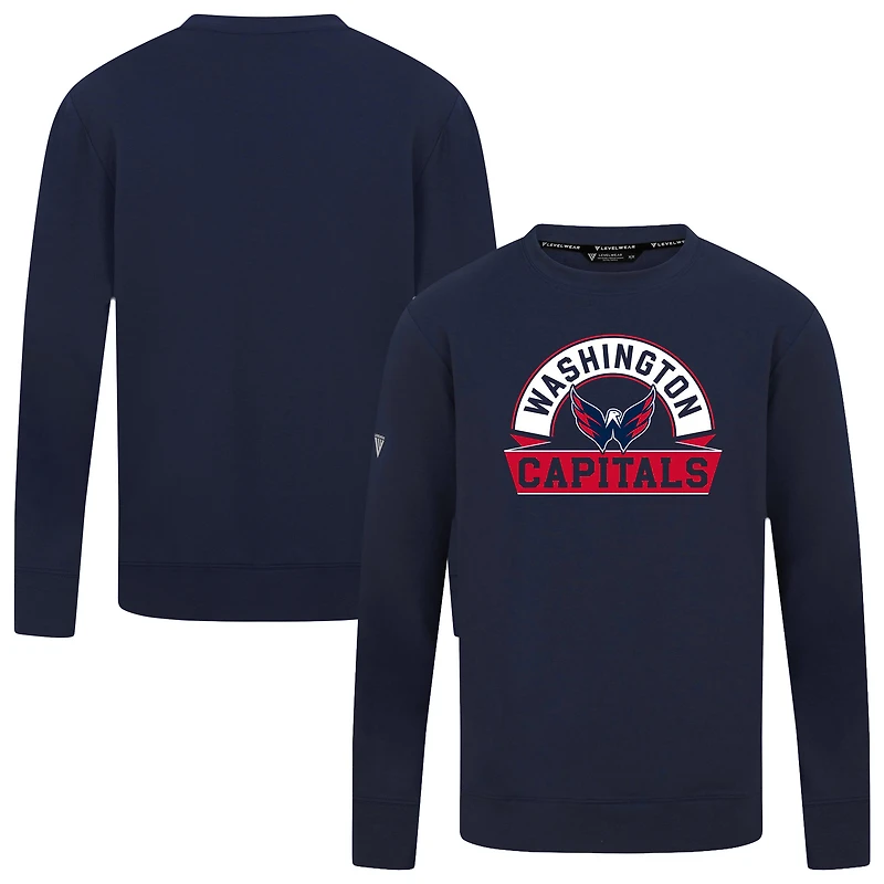 Men's Levelwear Navy Washington Capitals Mandate Banner Arch Pullover