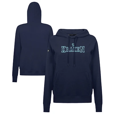 Women's Levelwear Navy Seattle Kraken Adorn Journey Pullover Hoodie