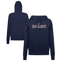 Women's Levelwear Navy Columbus Blue Jackets Adorn Journey Pullover Hoodie