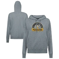 Women's Levelwear Gray Pittsburgh Penguins Adorn Banner Arch Pullover Hoodie