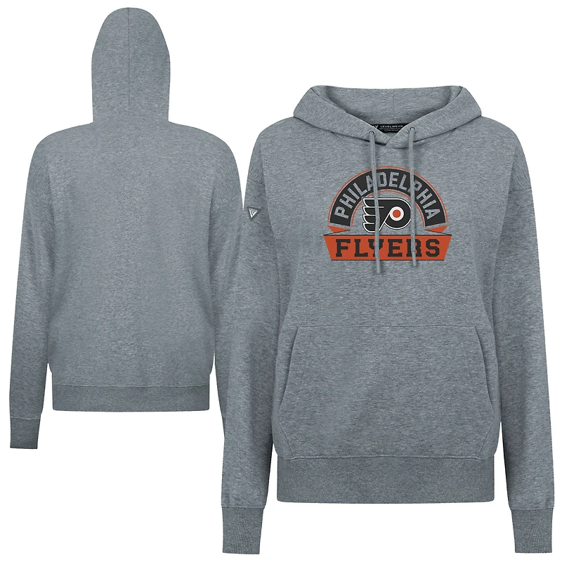 Women's Levelwear Gray Philadelphia Flyers Adorn Banner Arch Pullover Hoodie