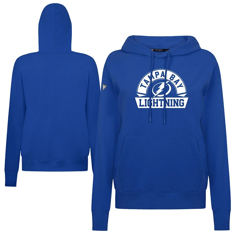 Women's Levelwear Royal Tampa Bay Lightning Adorn Banner Arch Pullover Hoodie