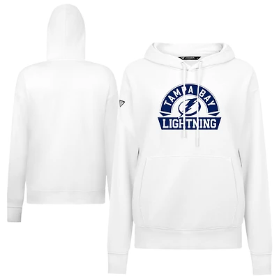 Women's Levelwear White Tampa Bay Lightning Adorn Banner Arch Pullover Hoodie