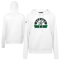 Women's Levelwear White Dallas Stars Adorn Banner Arch Pullover Hoodie