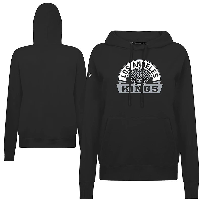 Women's Levelwear Black Los Angeles Kings Adorn Banner Arch Pullover Hoodie