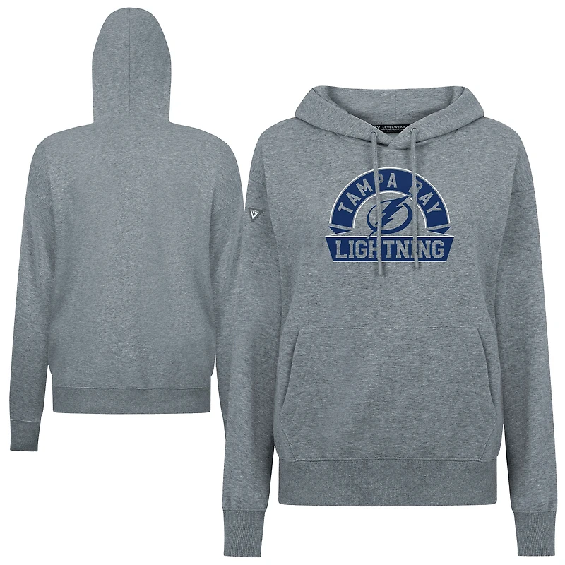 Women's Levelwear Tampa Bay Lightning Adorn Banner Arch Pullover Hoodie